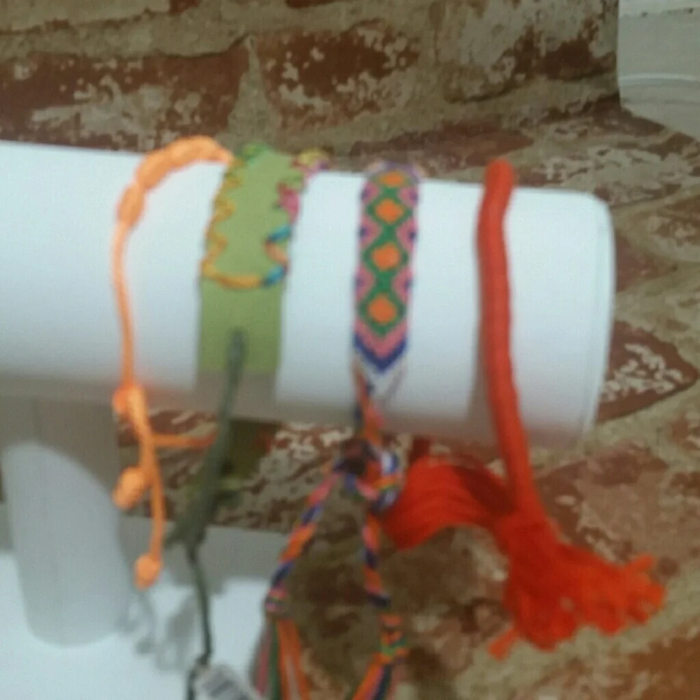 Bracelets Friendship set of 4 green orange yellow